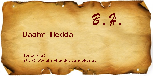 Baahr Hedda névjegykártya